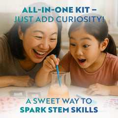 Playz Edible Candy Kit lab guide illustrations support step-by-step learning.