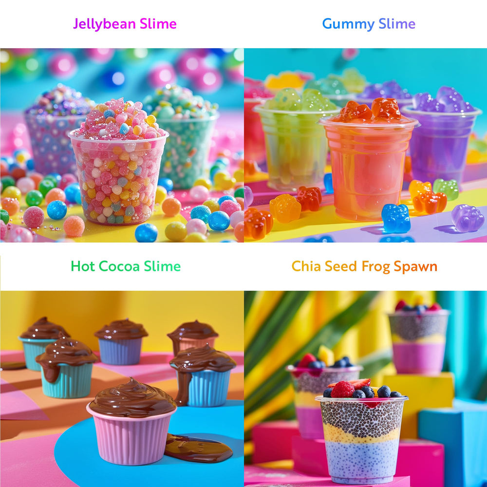 Playz slime candy kit shapes like worms and eyeballs for playful learning