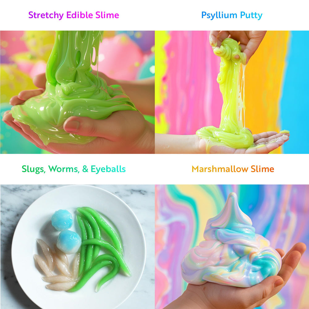 Close-up of slime texture from Playz edible candy making kit