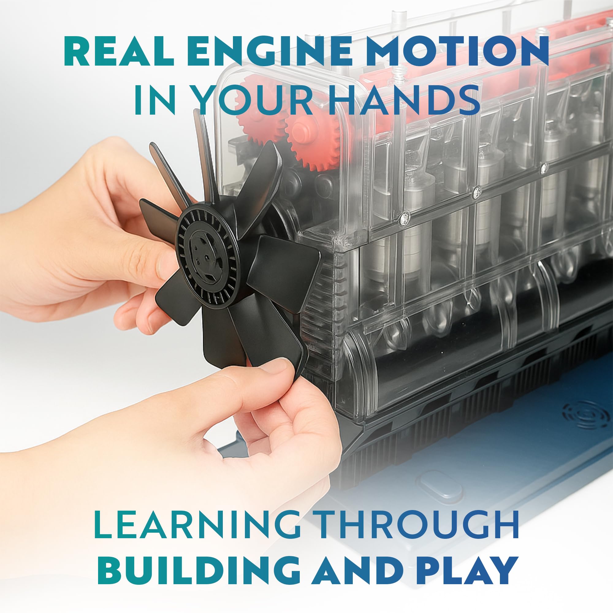 Playz Inline 6 engine kit display-ready miniature engine for desk or shelf
