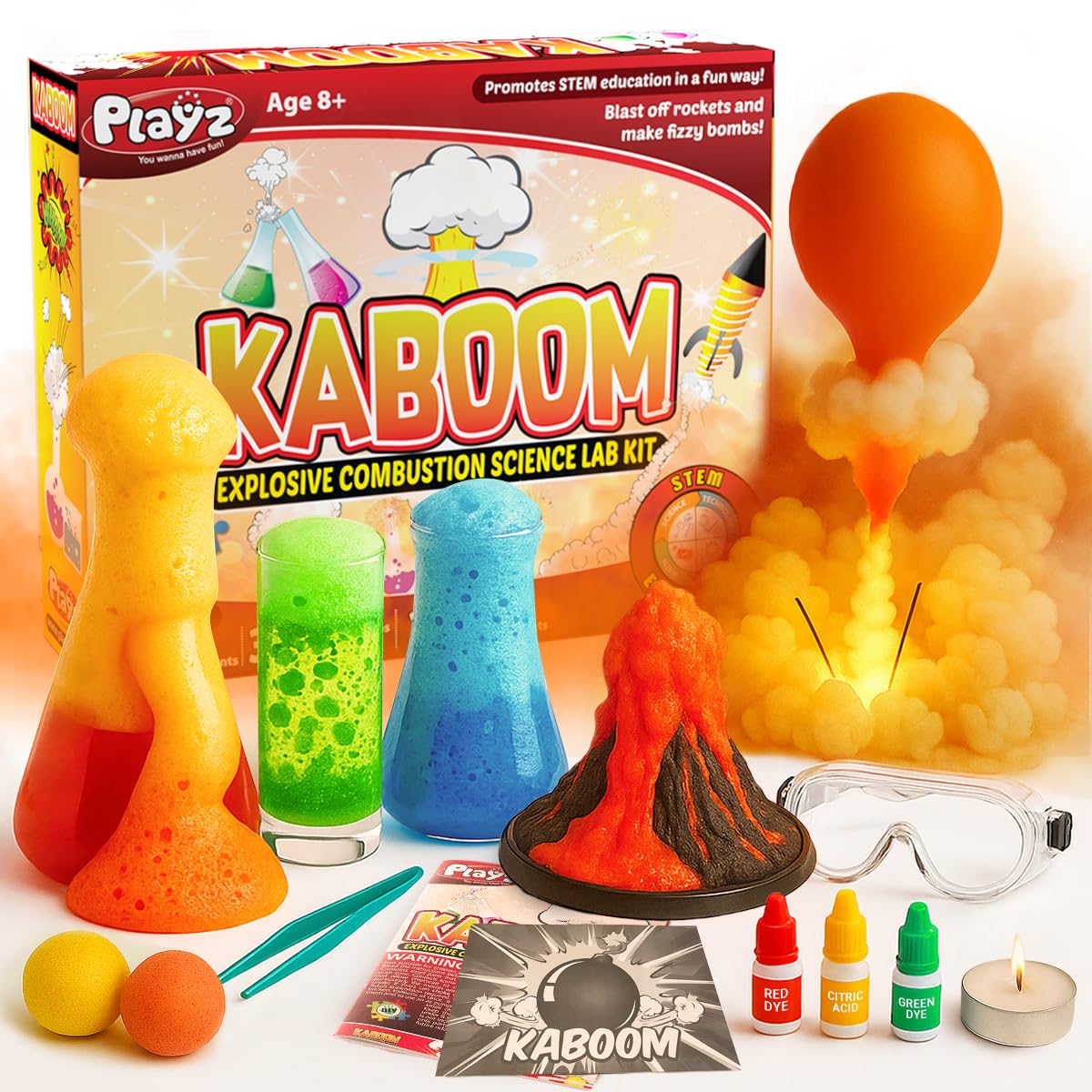 Playz Kaboom kit box invites exploration; ideal gift for curious kids