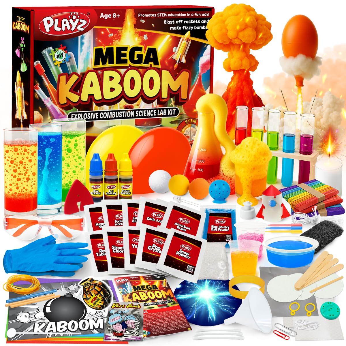 Playz Mega Kaboom balloon rocket experiment for hands-on STEM learning