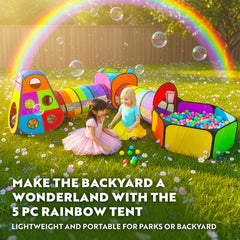 Playz rainbow ball pit hoop for active, supervised play.