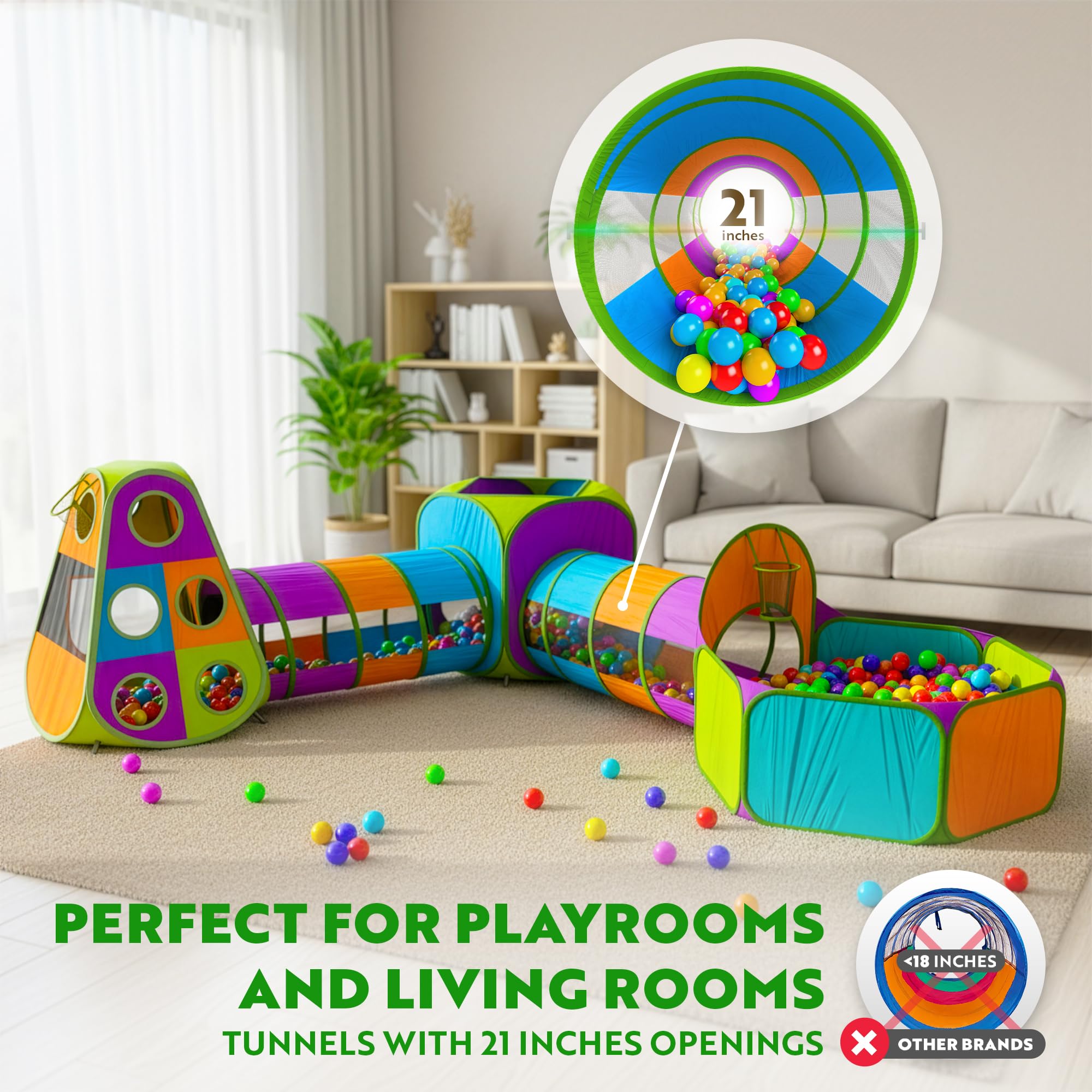 Playz soft fabric tent with breathable mesh walls
