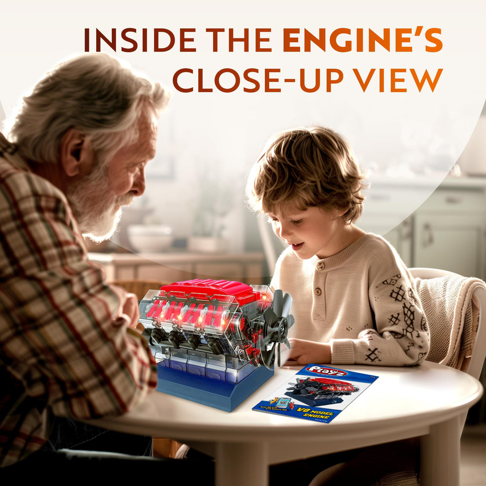 Playz V8 kit highlights 270 parts for hands-on building.