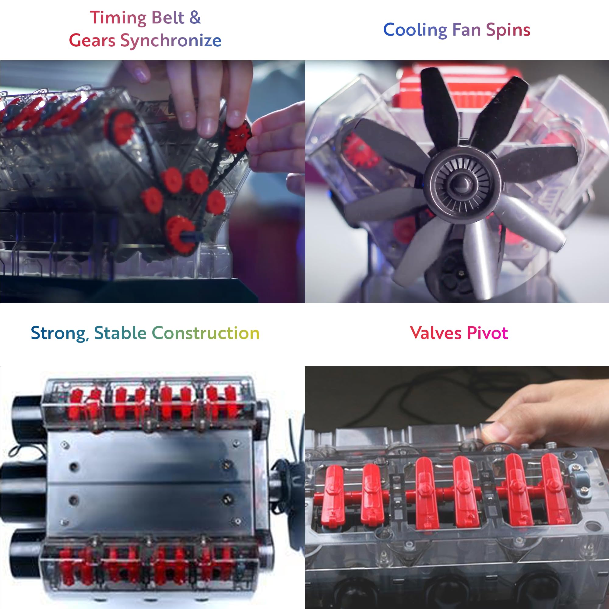 Playz V8 kit illustrating pistons in motion for understanding.