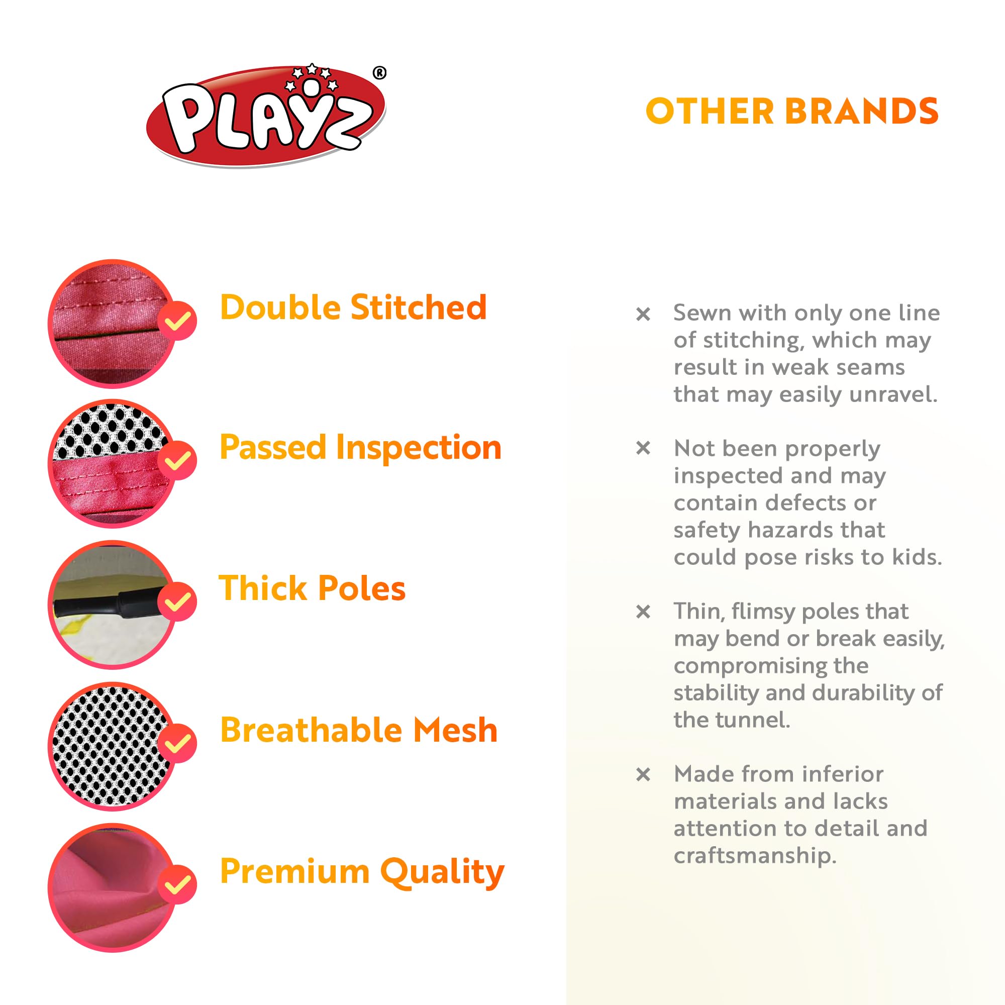 Playz versatile configurations encourage creative tent and tunnel layouts