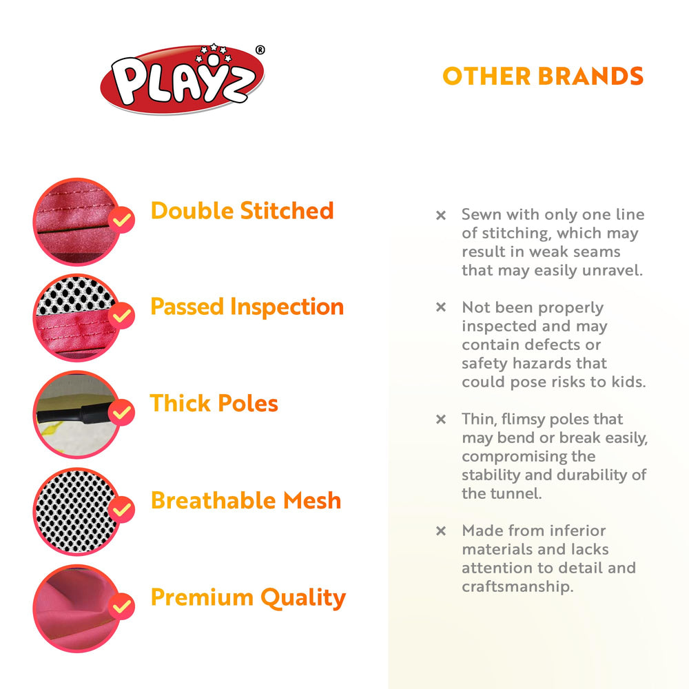 Playz versatile configurations encourage creative tent and tunnel layouts