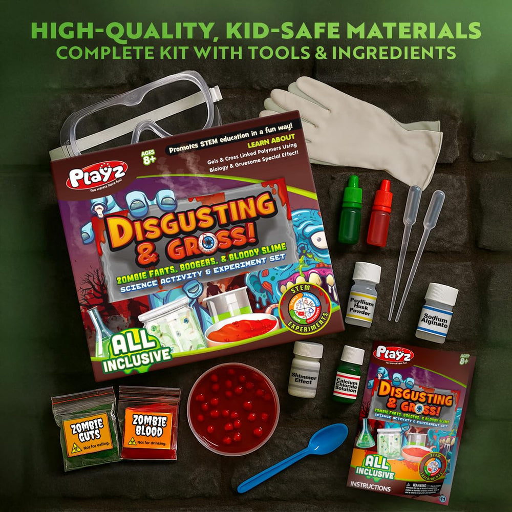 Playz zombie poop gel experiment close-up highlights sensory science play.