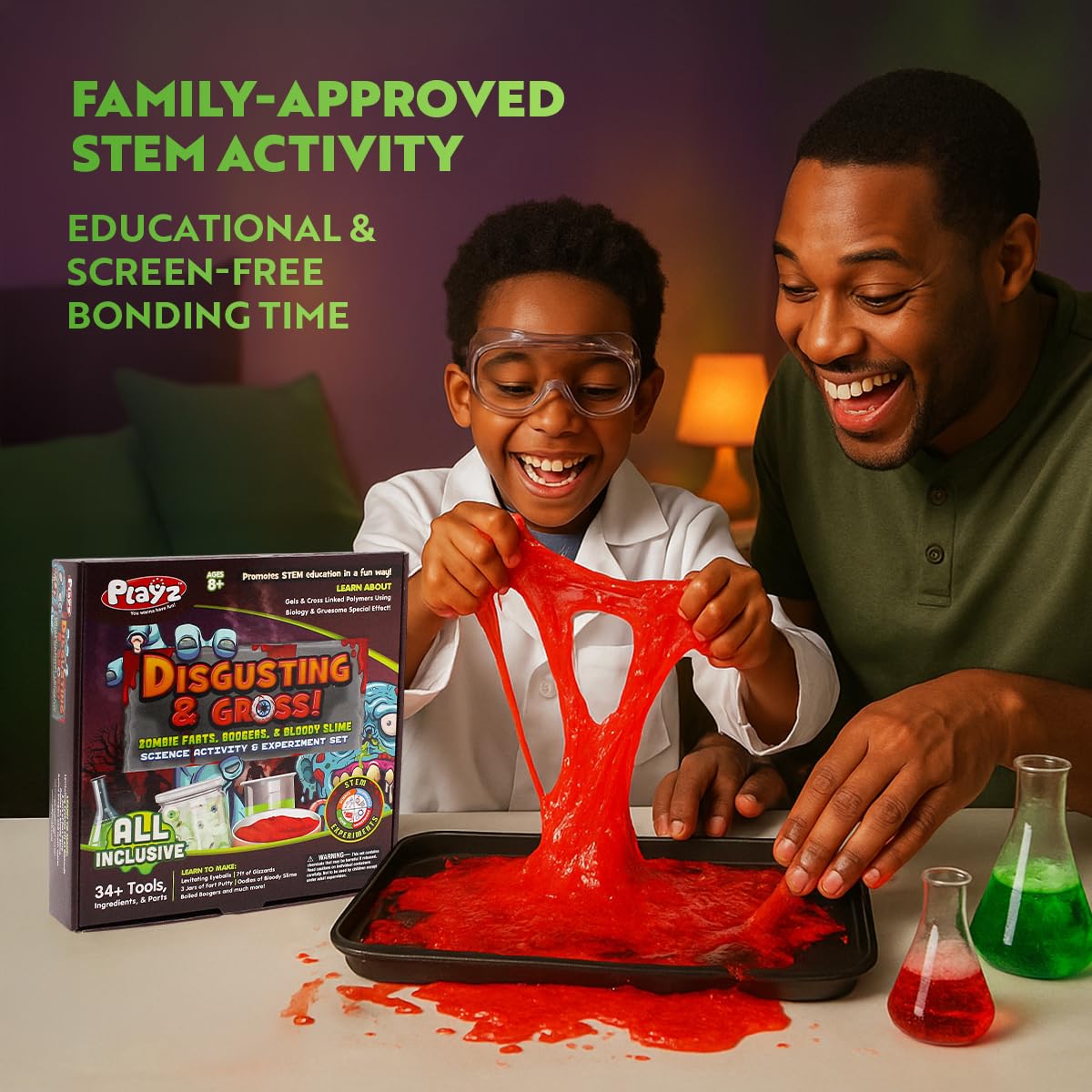 Playz zombie poop in-action kid lab showcases hands-on learning moments.