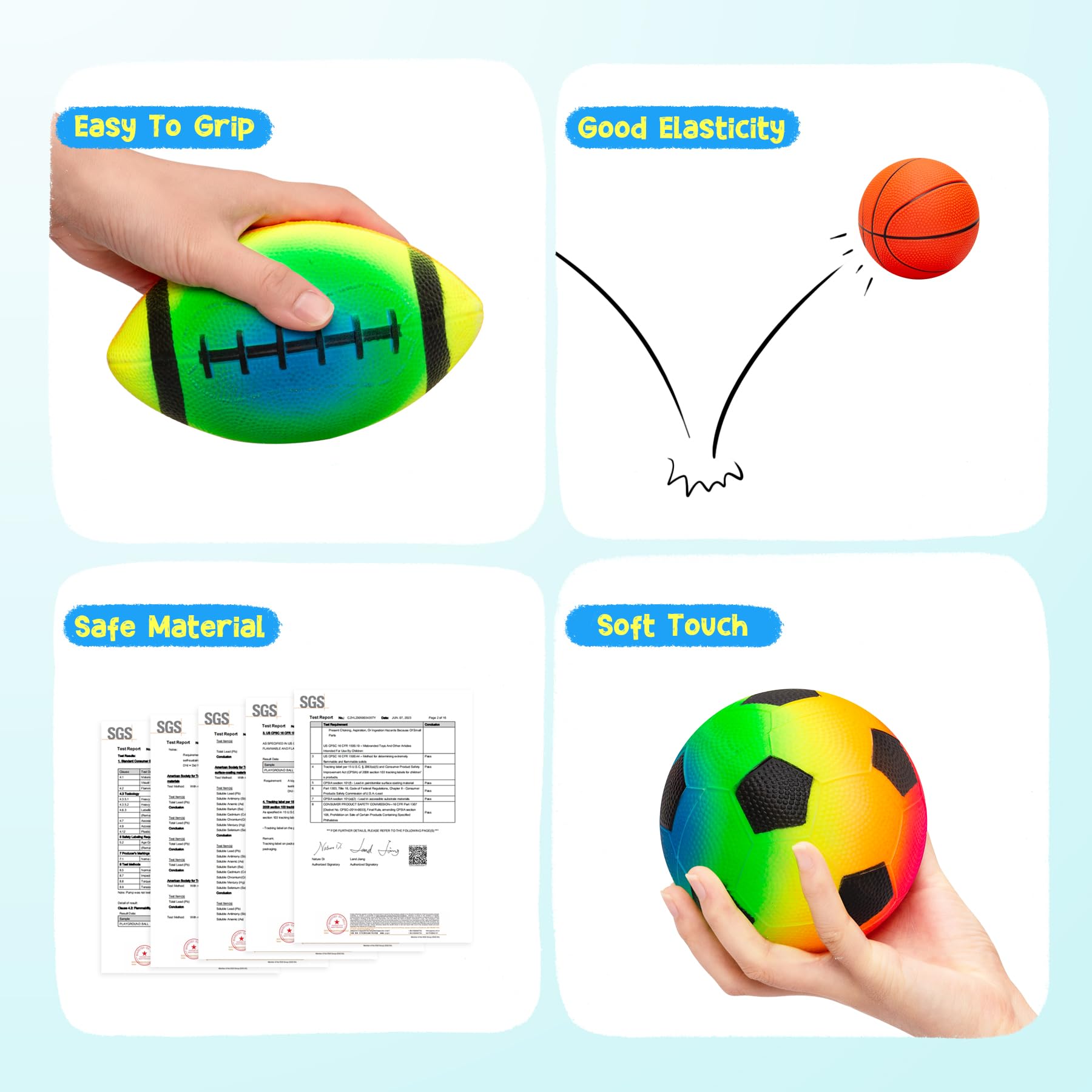 PlayZap 7-piece soft-ball set rainbow basketball, adds variety to playtime