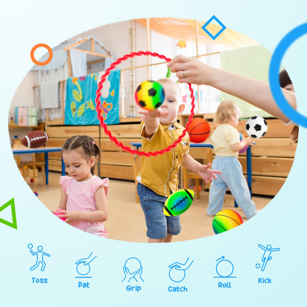 PlayZap 7-piece soft-ball set rainbow football, encourages inclusive play