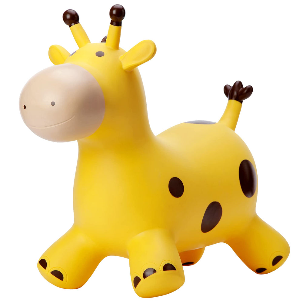 PlayZap Giraffe Bouncy Horse front view promotes safe, active toddler play.