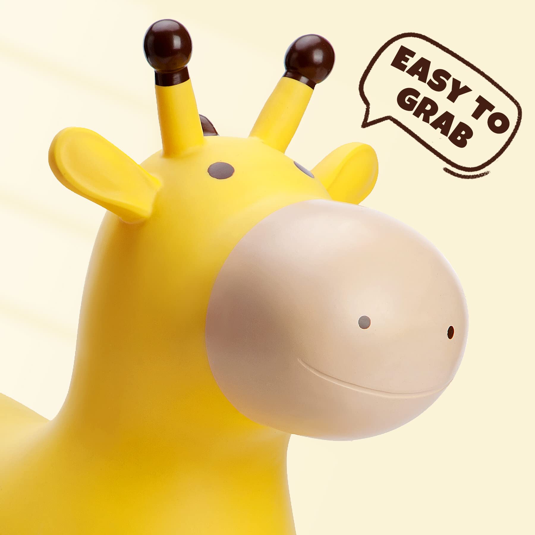 PlayZap Giraffe Bouncy Horse indoor play option for small spaces.