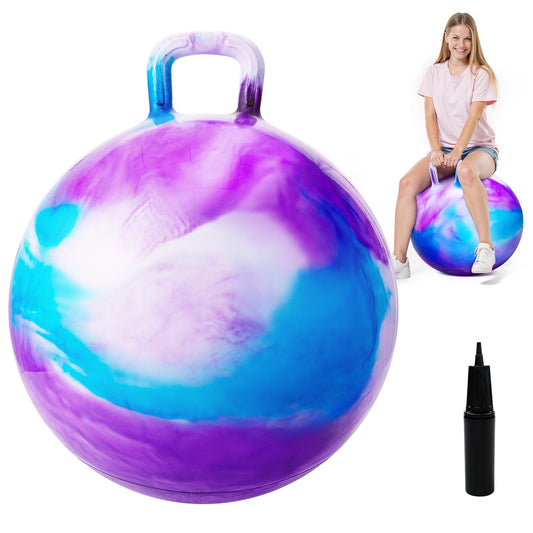 PlayZap Hopper Ball 28-inch with handle for stable indoor bouncing.