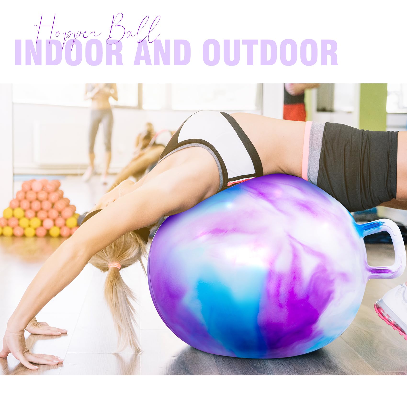 PlayZap adult 28-inch hopper ball with inflatable shell for outdoor fun.