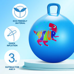 PlayZap hopper ball with handle offers secure grip for steady hopping.