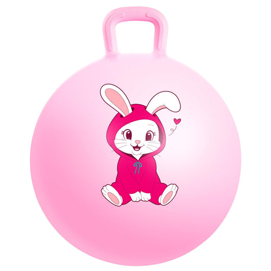 PlayZap hopper ball pink bunny front view for lively outdoor play.