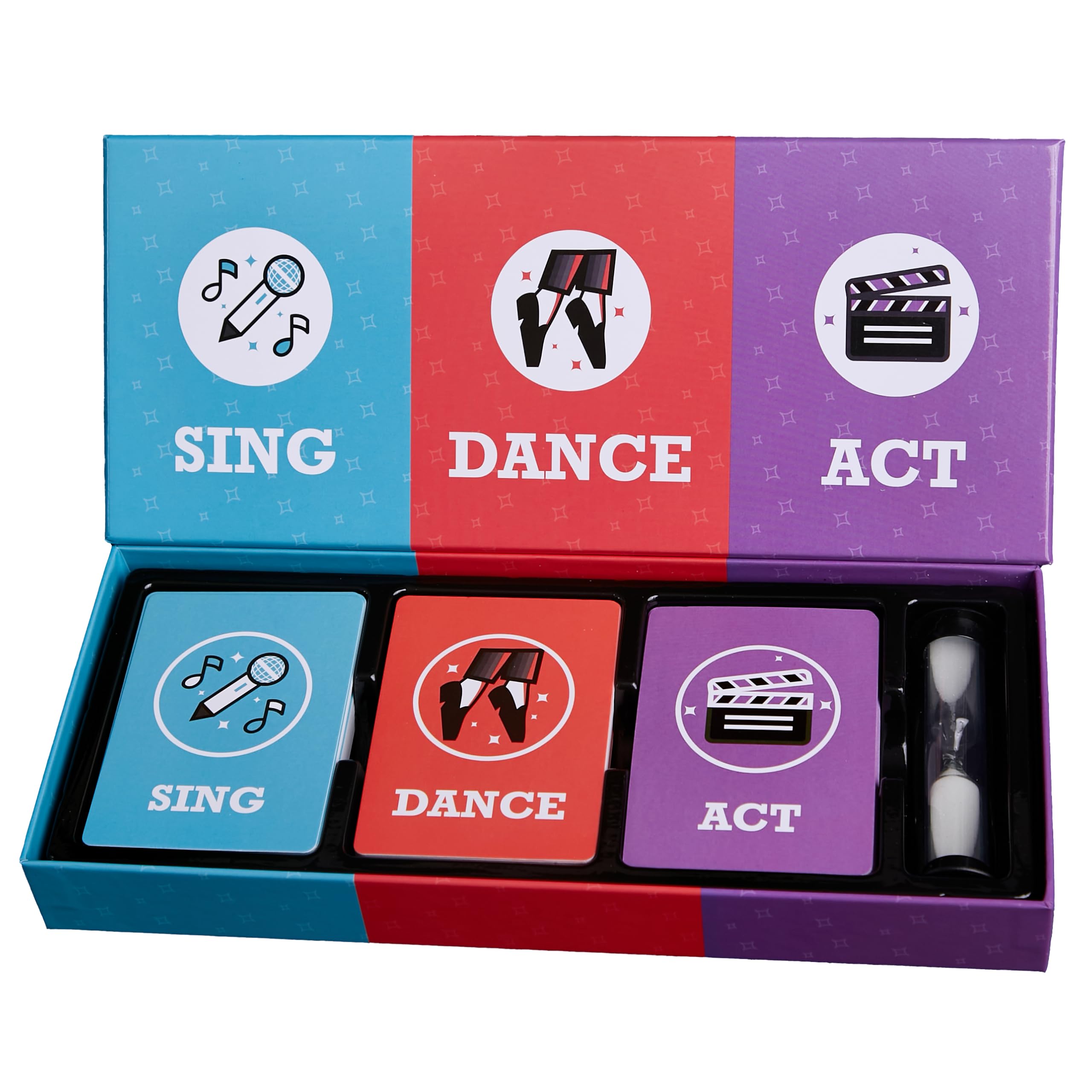Plearn Pieces Sing, Dance, Act prompt card for quick party performances and laughs.