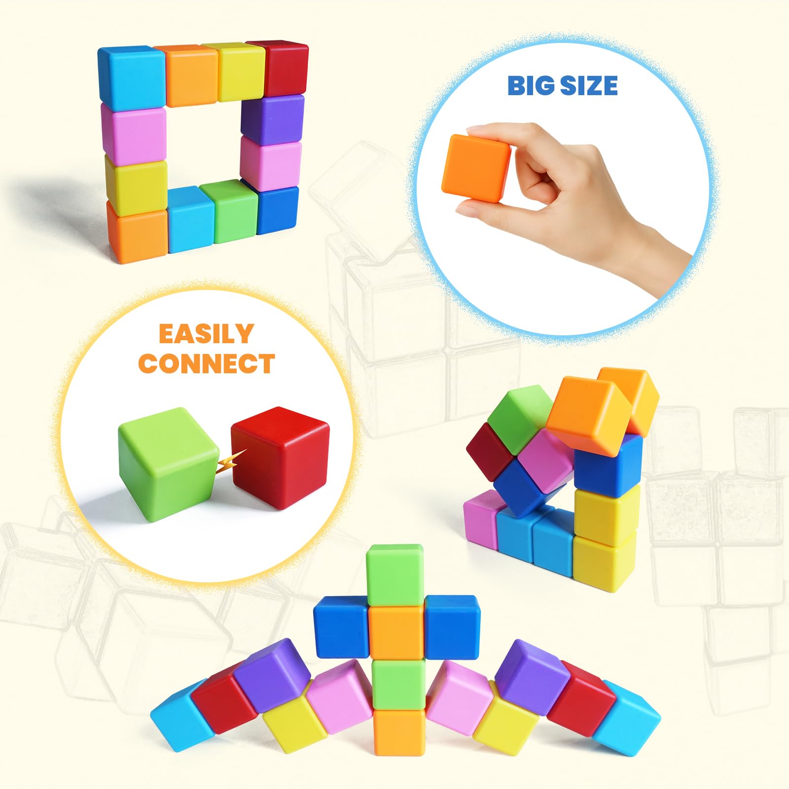 Pleykele enclosed magnet design cubes prevent magnets from detaching during play
