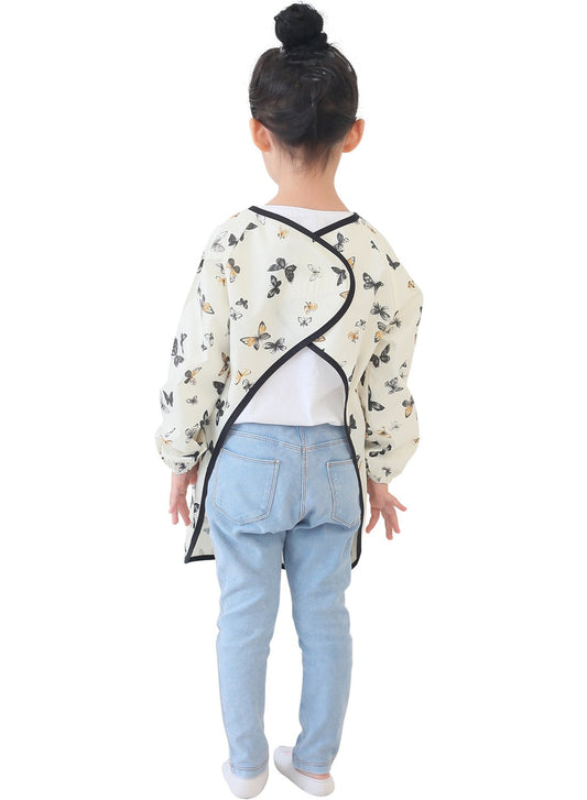 Plie waterproof kids smock with long sleeves keeps outfits dry during painting