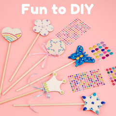Pllieay Princess Wands Kit varied shapes inspire unique wand designs for kids