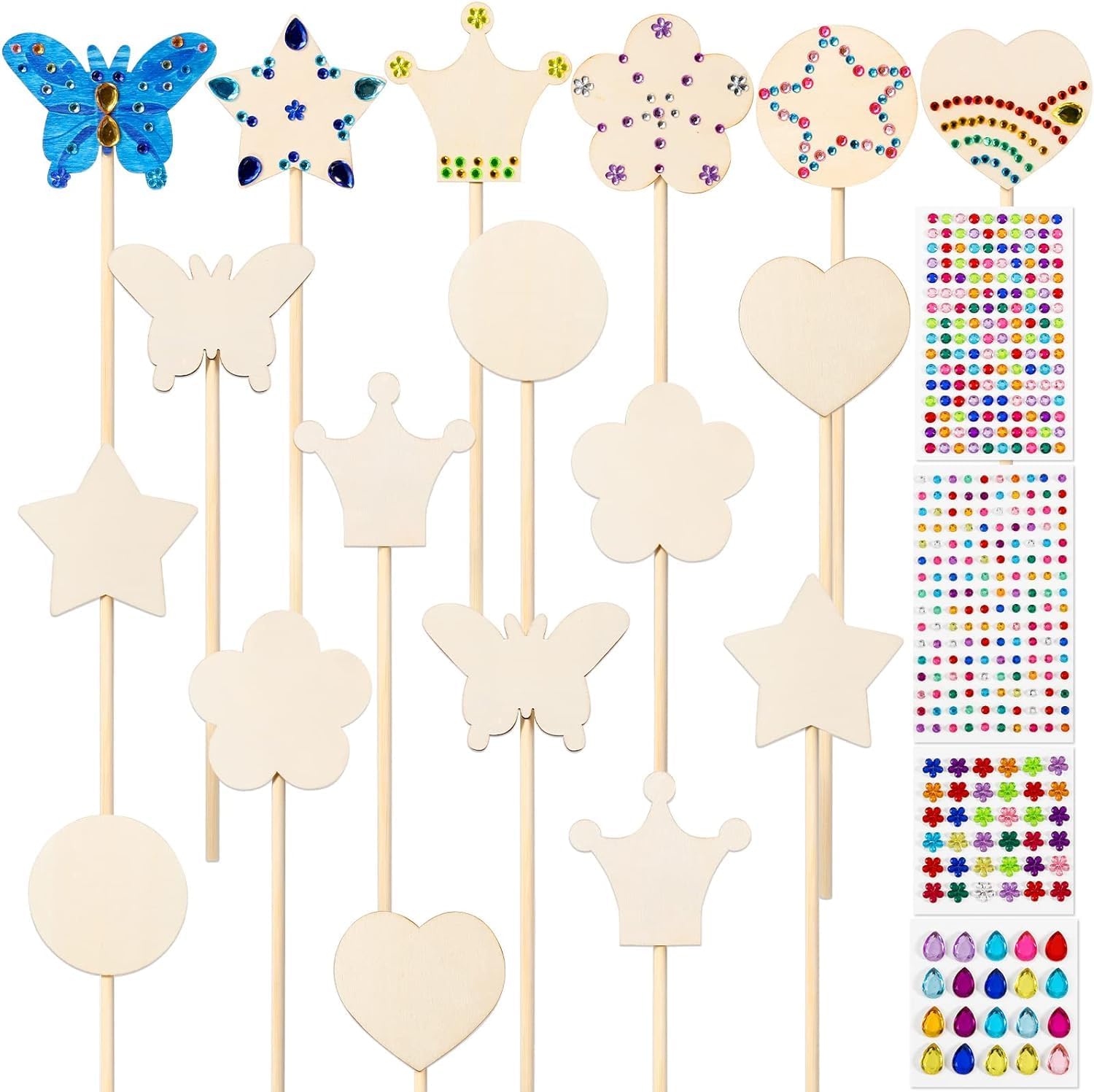 Pllieay Princess Wands Kit wooden wands for creative crafting and imaginative play