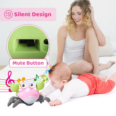 Plnmlls Crab toy helps babies chase it across hard floors.