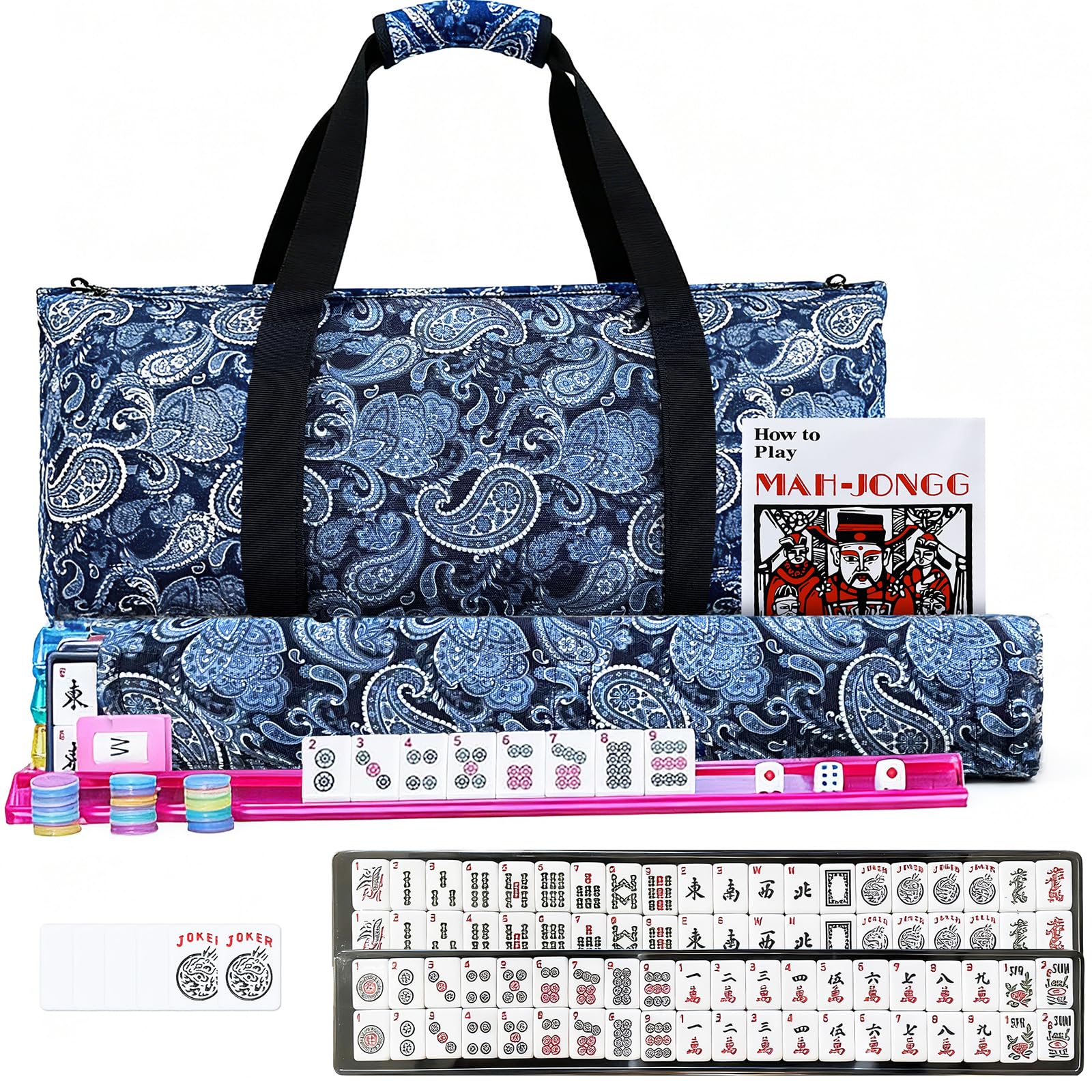 Ploomi American Mahjong Tiles Set with 166 white tiles for clear visibility.