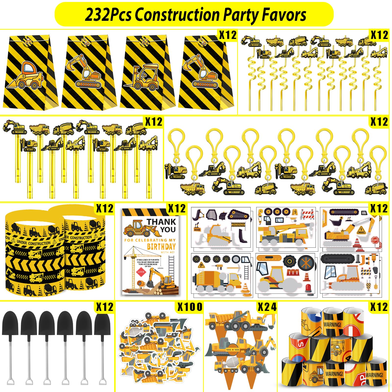 PLOUGVI construction kit cake toppers elevating birthday desserts.