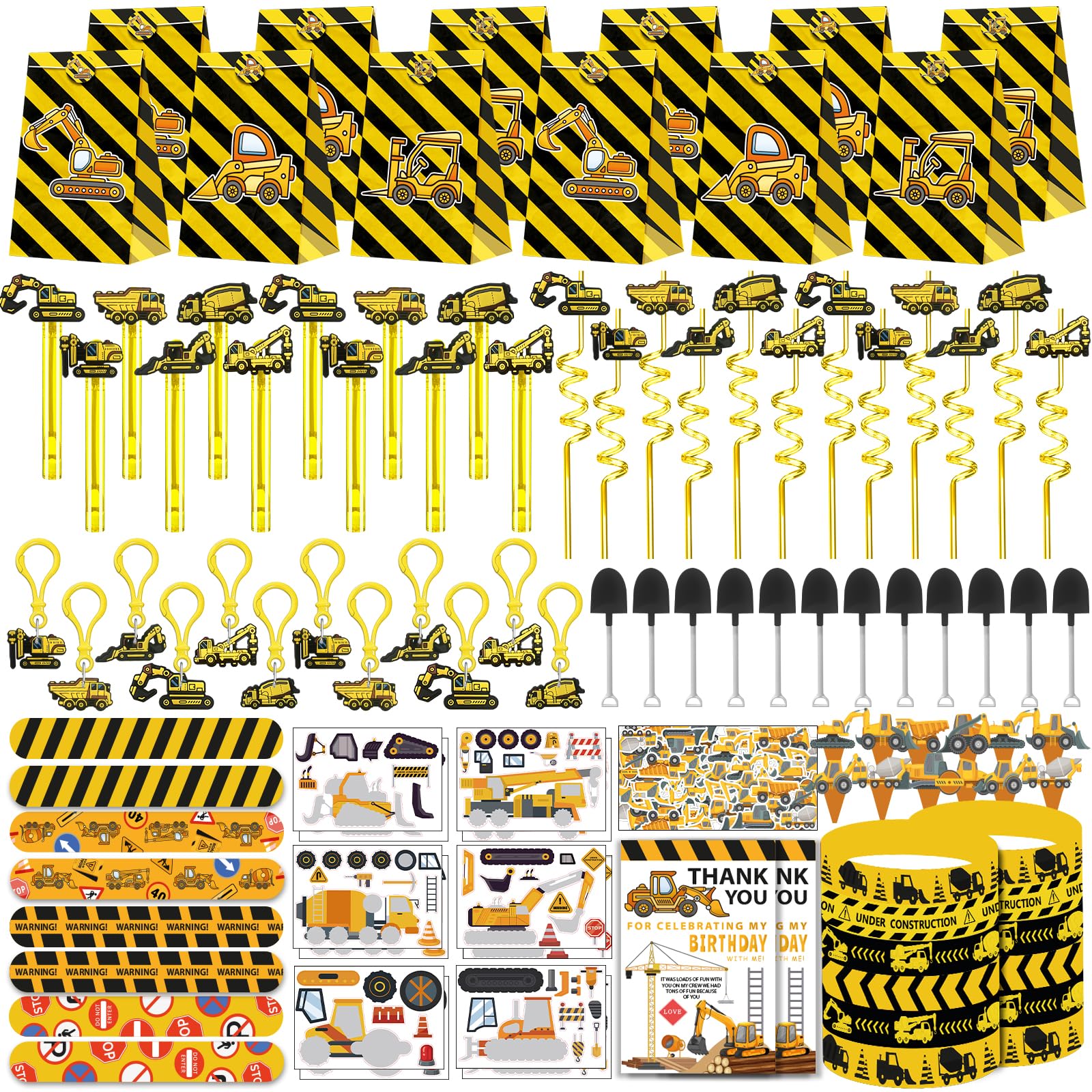 PLOUGVI construction kit shows treat bags ready for easy goody bags.
