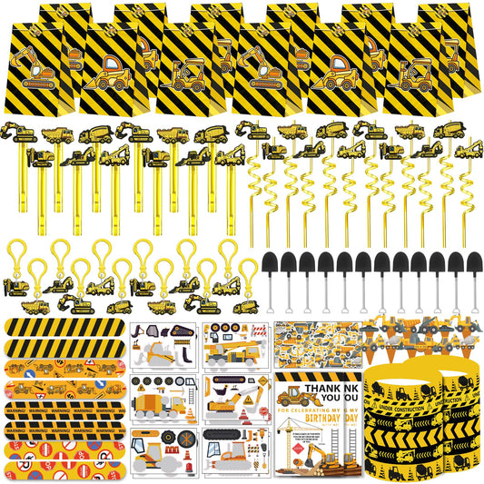 PLOUGVI construction kit shows treat bags ready for easy goody bags.