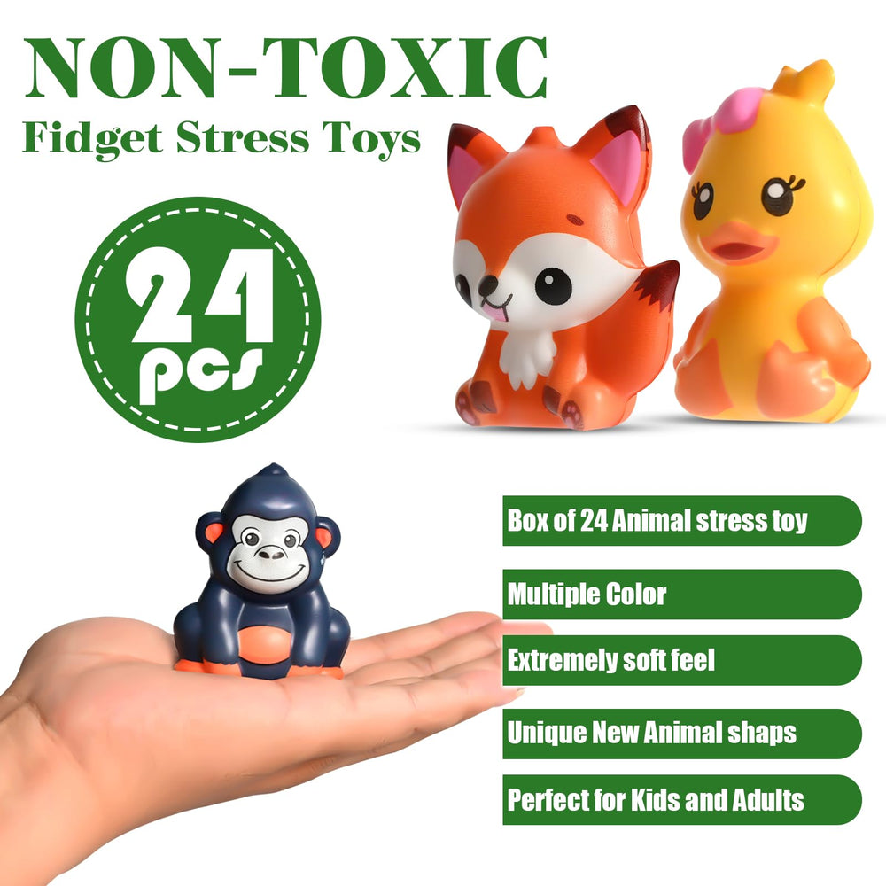Plougvi 24pcs animal squishy monkey aids hand-eye coordination through play