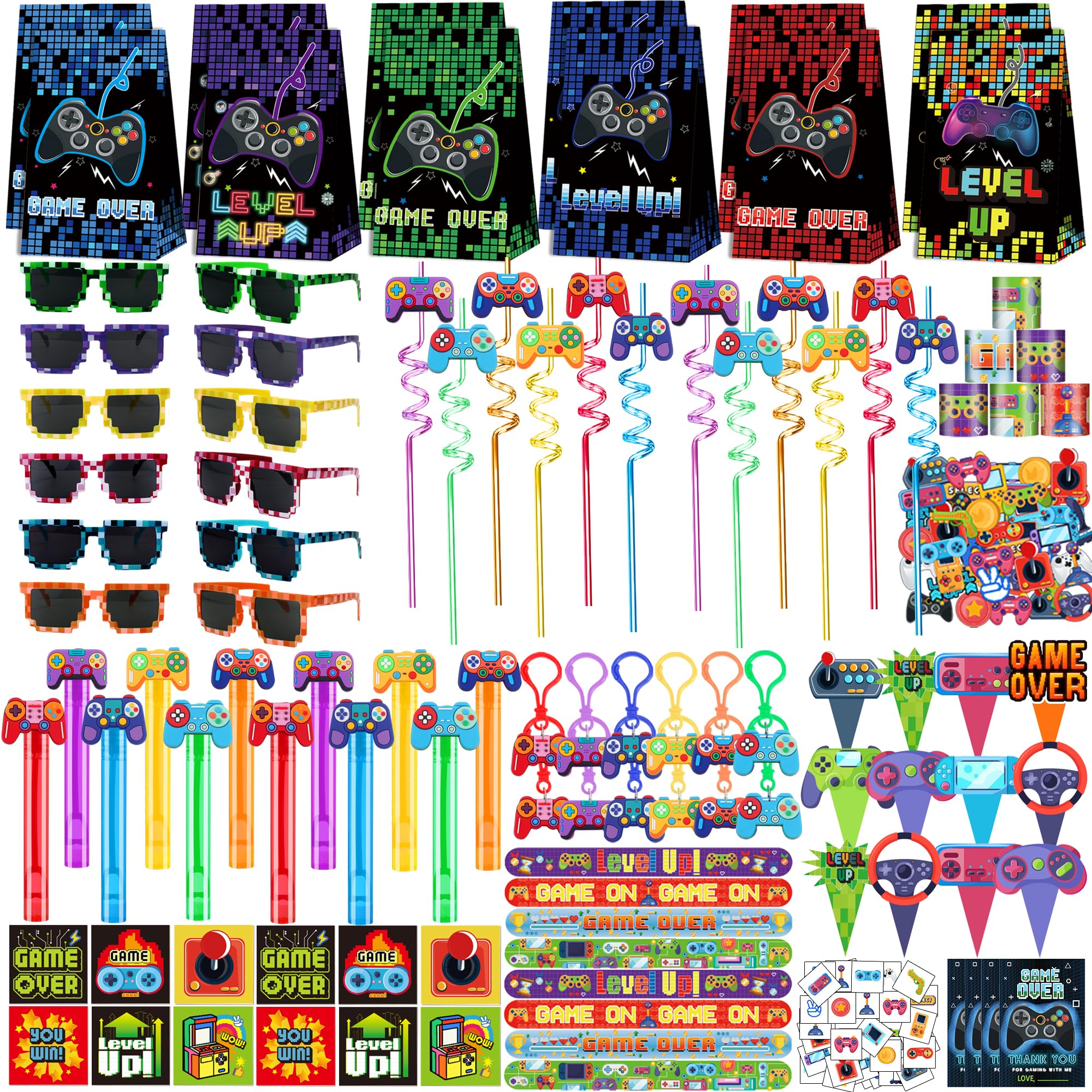 PLOUGVI 320-piece video game party kit goodie bags for kids' celebrations