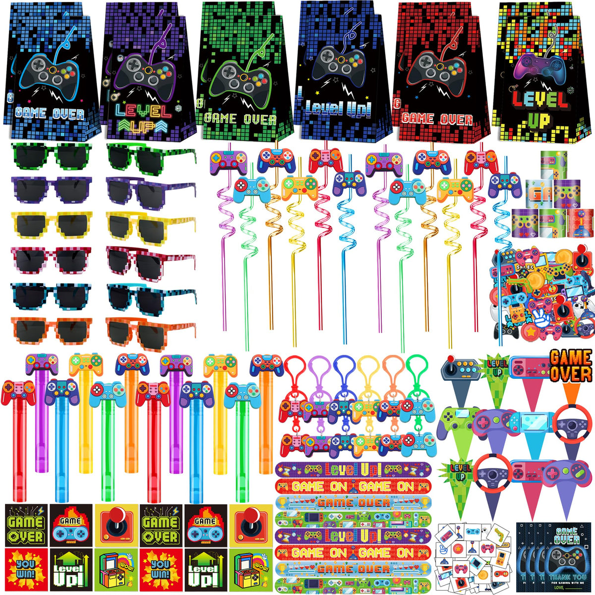 PLOUGVI 320-piece video game party kit goodie bags for kids' celebrations