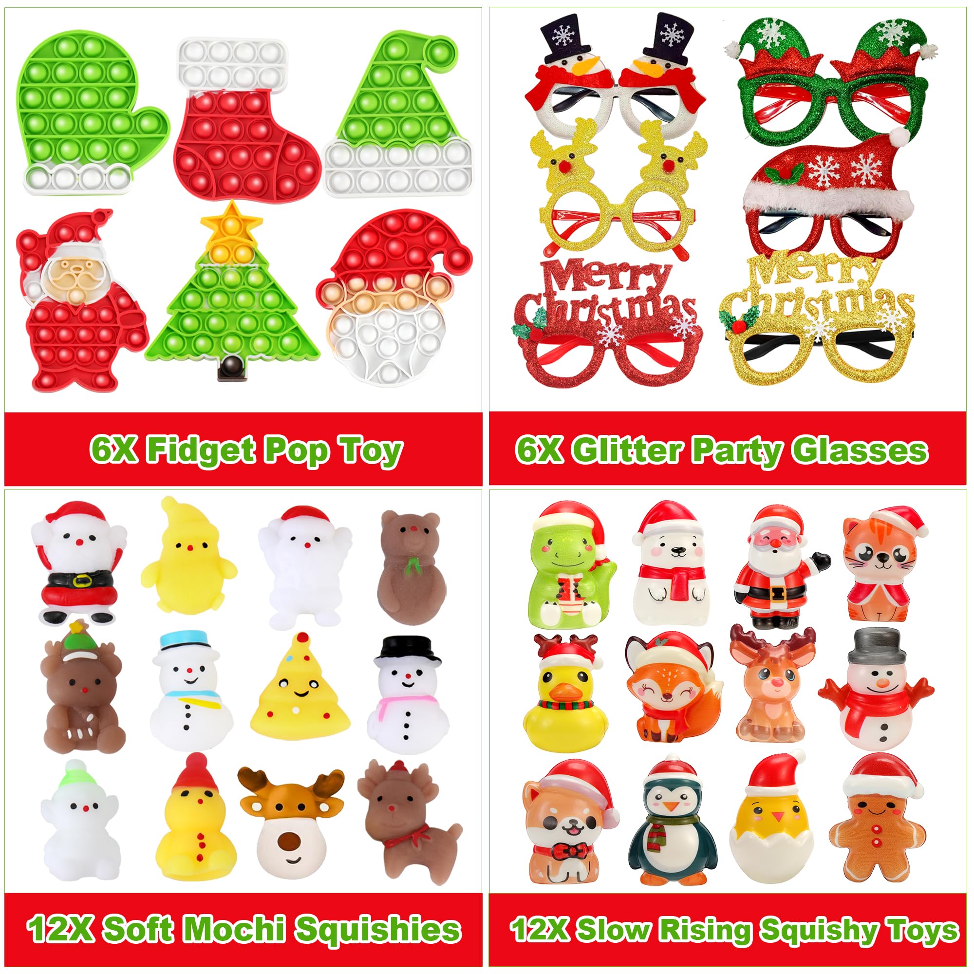 PLOUGVI advent calendar fillers with colorful designs to spark anticipation.