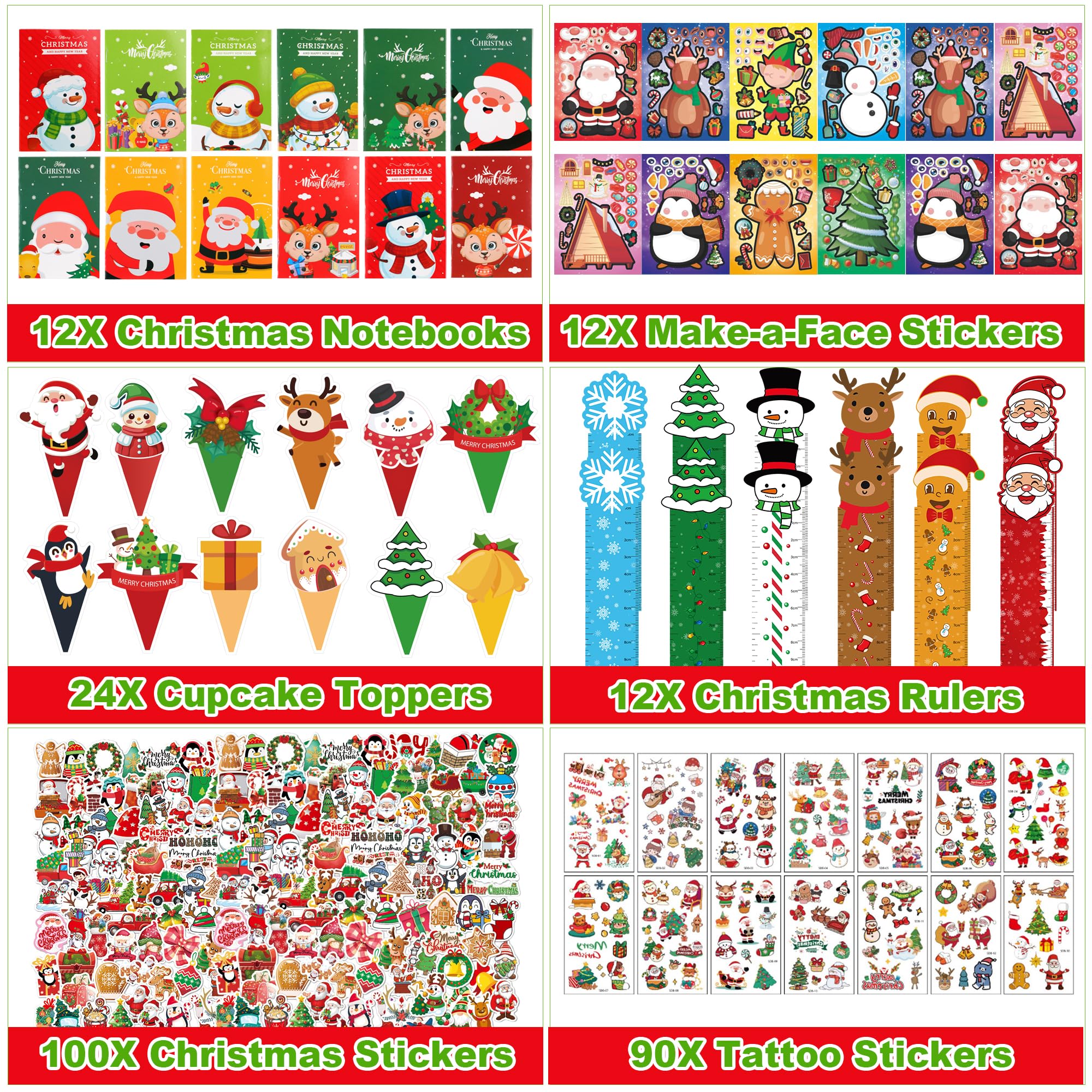 PLOUGVI stocking stuffers set with bright holiday toys.