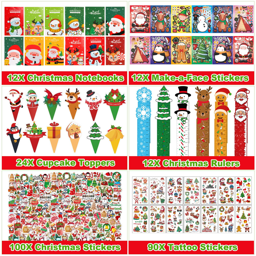 PLOUGVI stocking stuffers set with bright holiday toys.