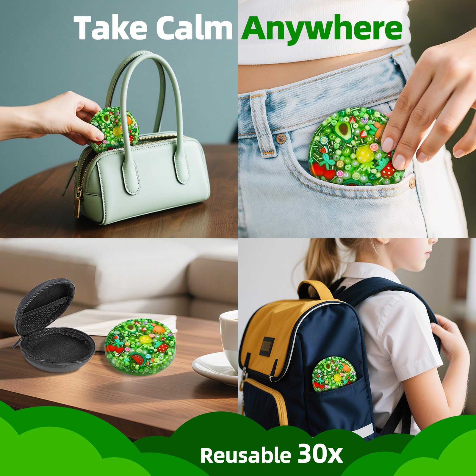 PLUMIA Picky Fidget Pad anxiety relief option offers discreet tactile focus.