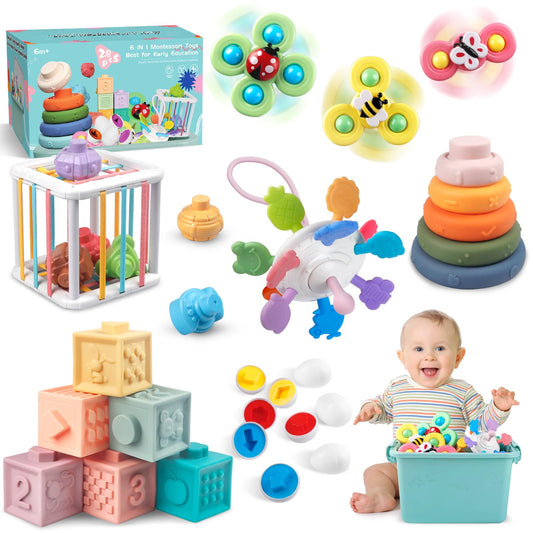 Plunack 6-in-1 Montessori eggs showcase color and shape discovery.