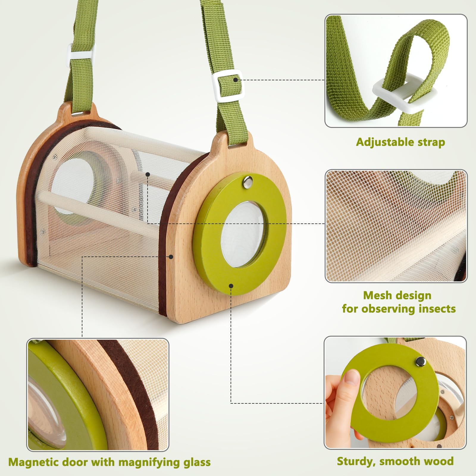 Plunack crossbody observation house enables hands-free learning.