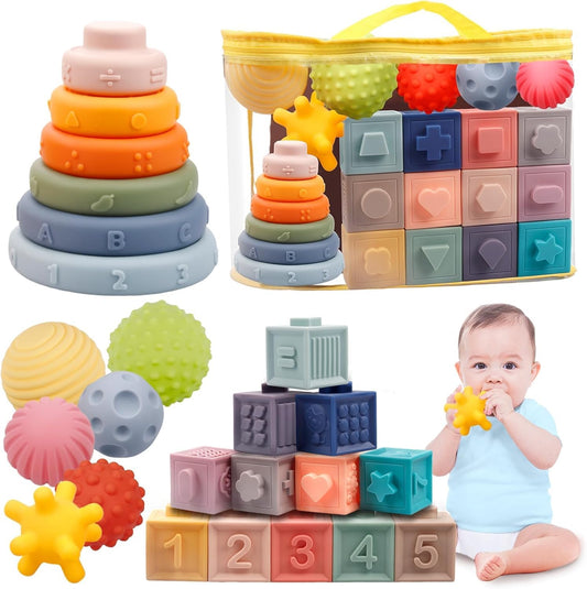 Plunack Montessori stacker blocks for early learning and tactile play.