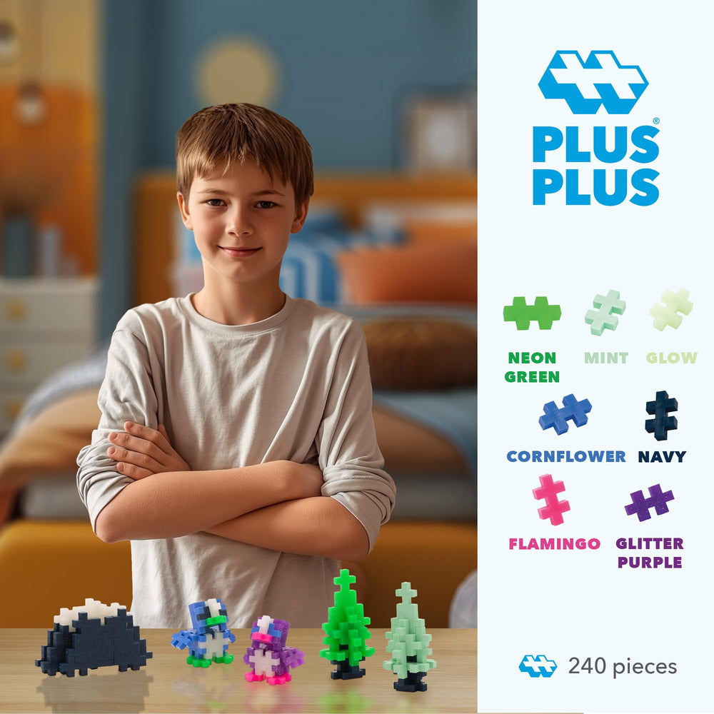 PLUS PLUS aurora-inspired colors spark creative design and STEM exploration.
