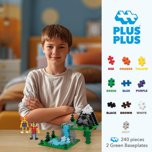 PLUS PLUS baseplate two-story design for stable, elevated builds