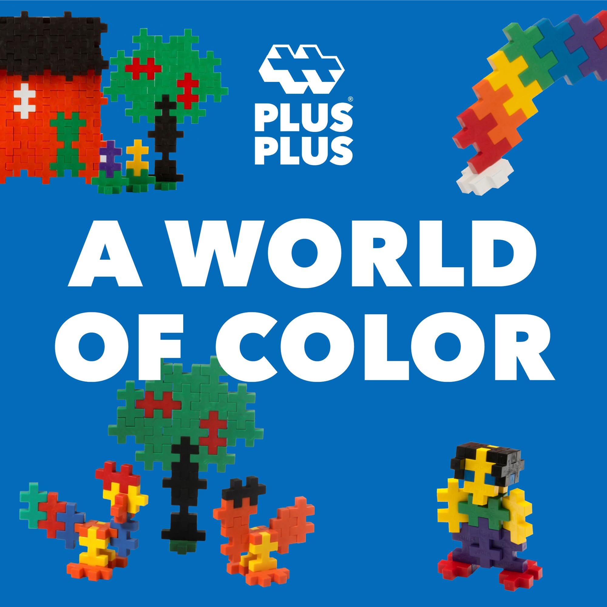 PLUS PLUS BIG midi-size pieces work with other Plus-Plus sets for expansion.