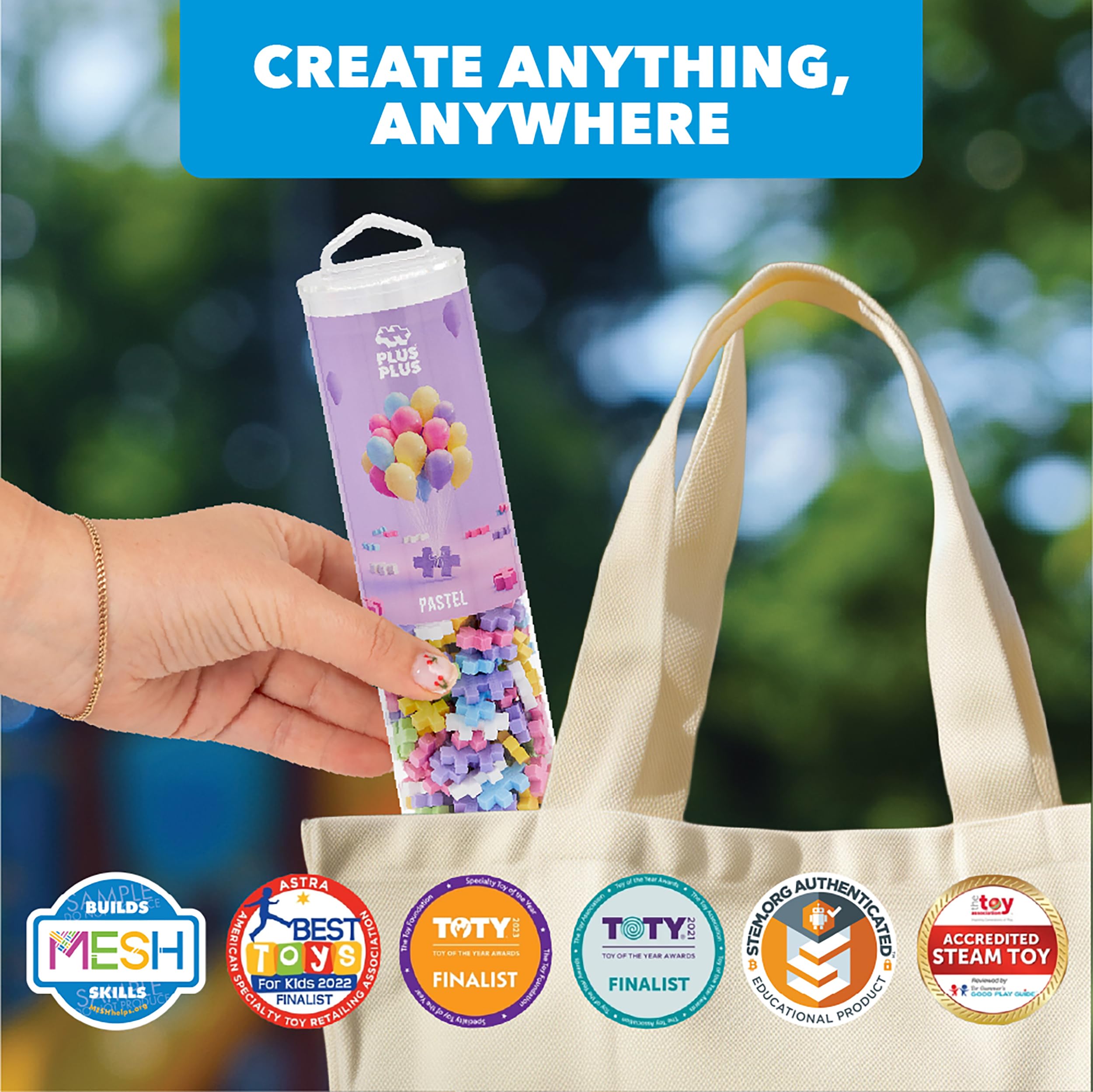Plus Plus BPA-free and phthalate-free plastic ensures safe, tactile play.
