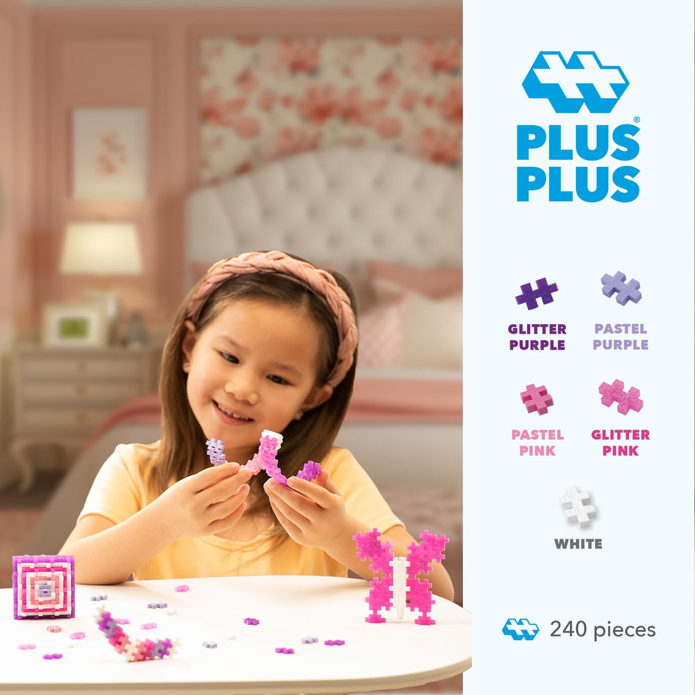 PLUS PLUS glitter mix tube adds sparkle for colorful, creative builds.