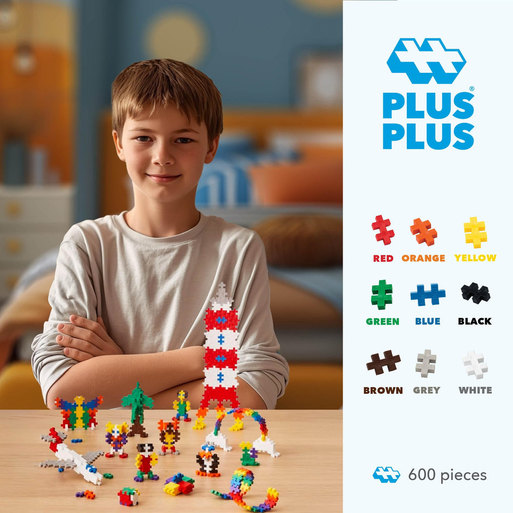 PLUS PLUS interlocking bricks enable 3D constructions and curved shapes