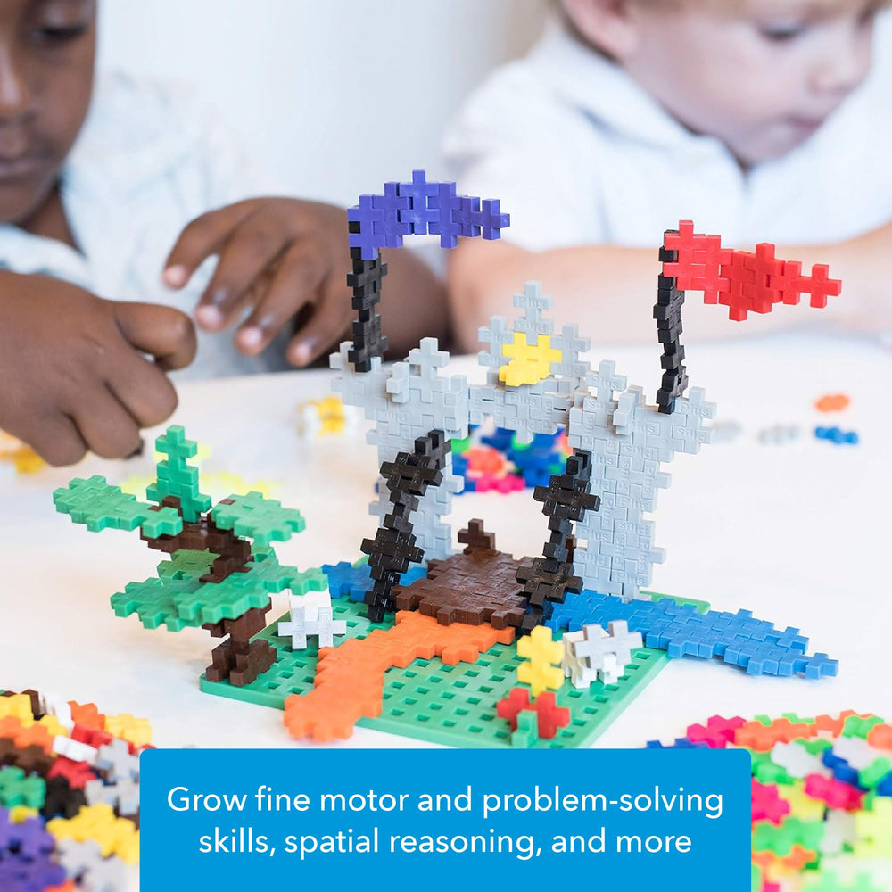 PLUS PLUS interlocking bricks close-up for detailed mosaics and 3D builds