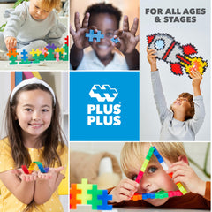 Plus-Plus Building Idea Guide shows inspiration for projects.